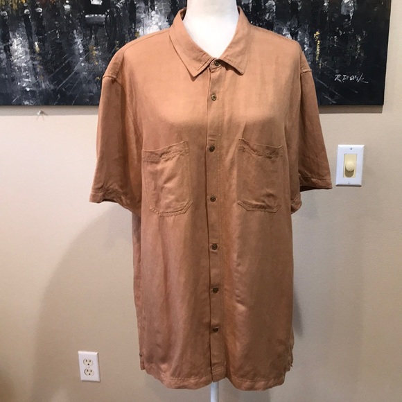 OSKLEN Button Front and Pockets Short Sleeves Collared Shirt Viscose/Hemp-Size L - Picture 1 of 13